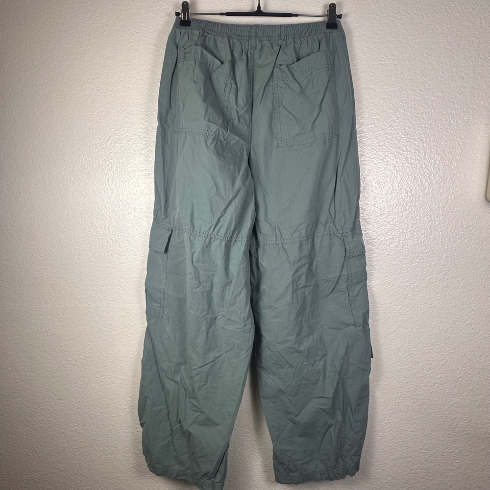 Wild Fable Women Light Blue Cargo Pants Elastic Waist‎ D-Ring Cotton Size M NEW - Picture 2 of 5